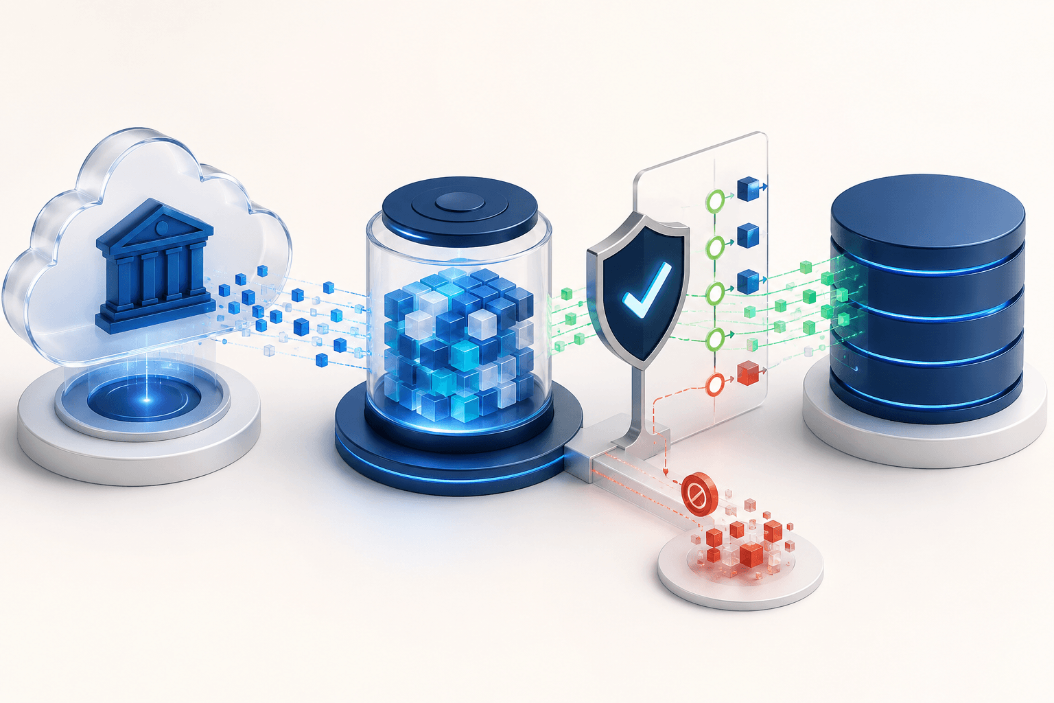 Companies House data flowing through snapshot storage and validation into a protected customer database