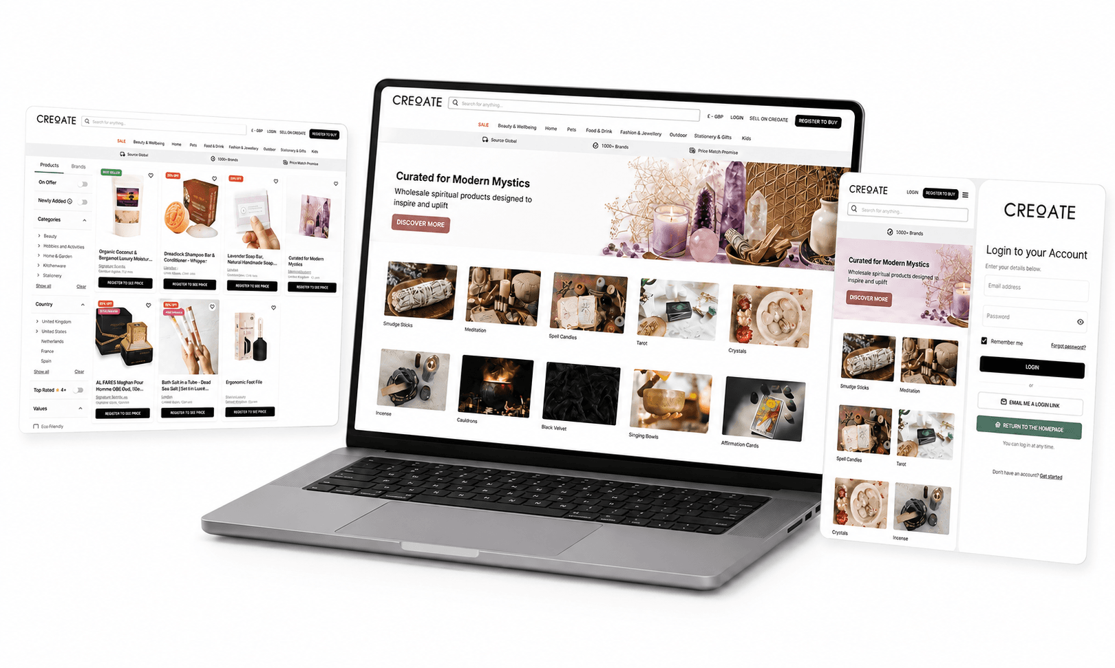 Creoate — B2B commerce product interface