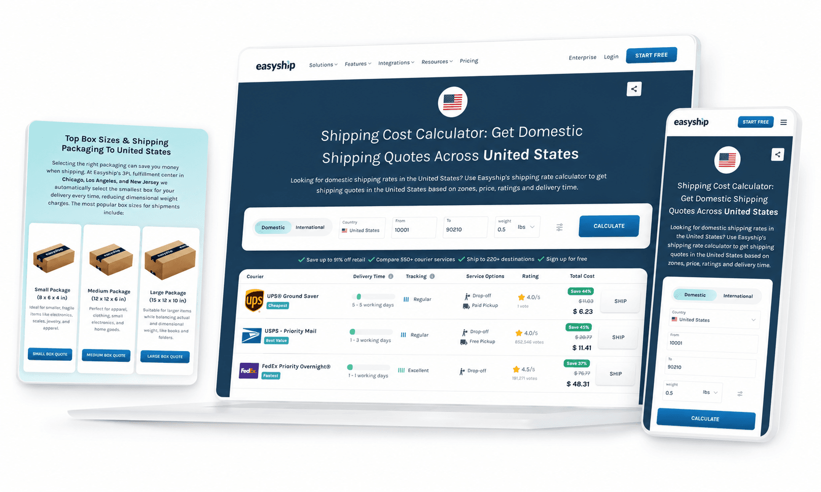 Easyship — Global logistics product interface