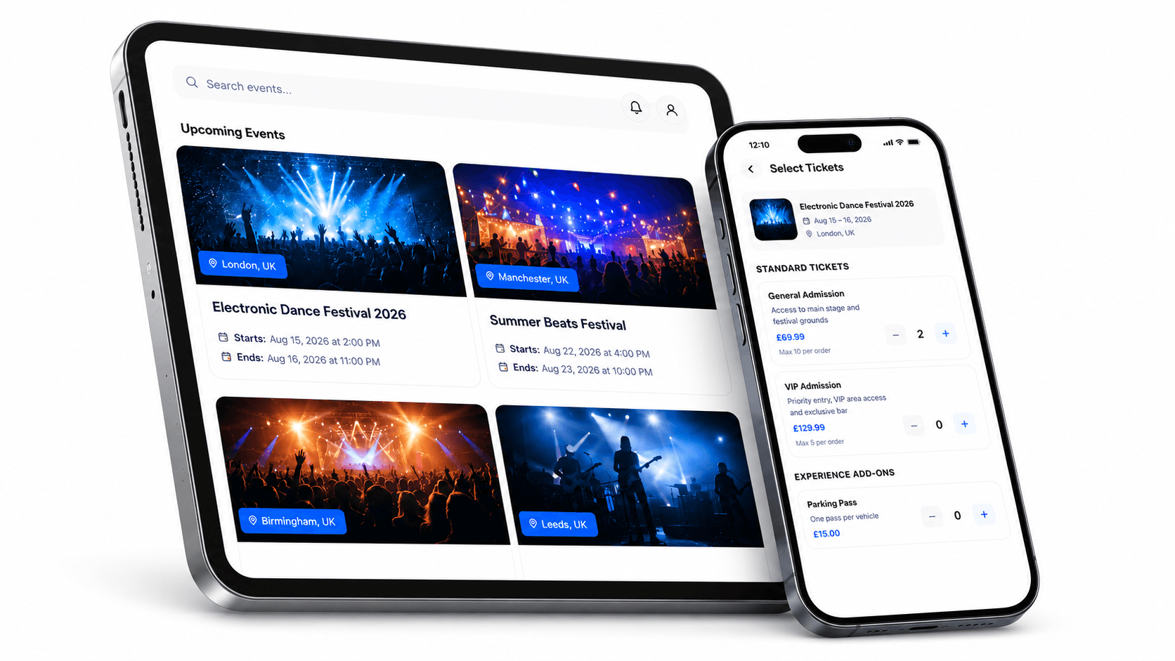 Ontick — Event technology product interface