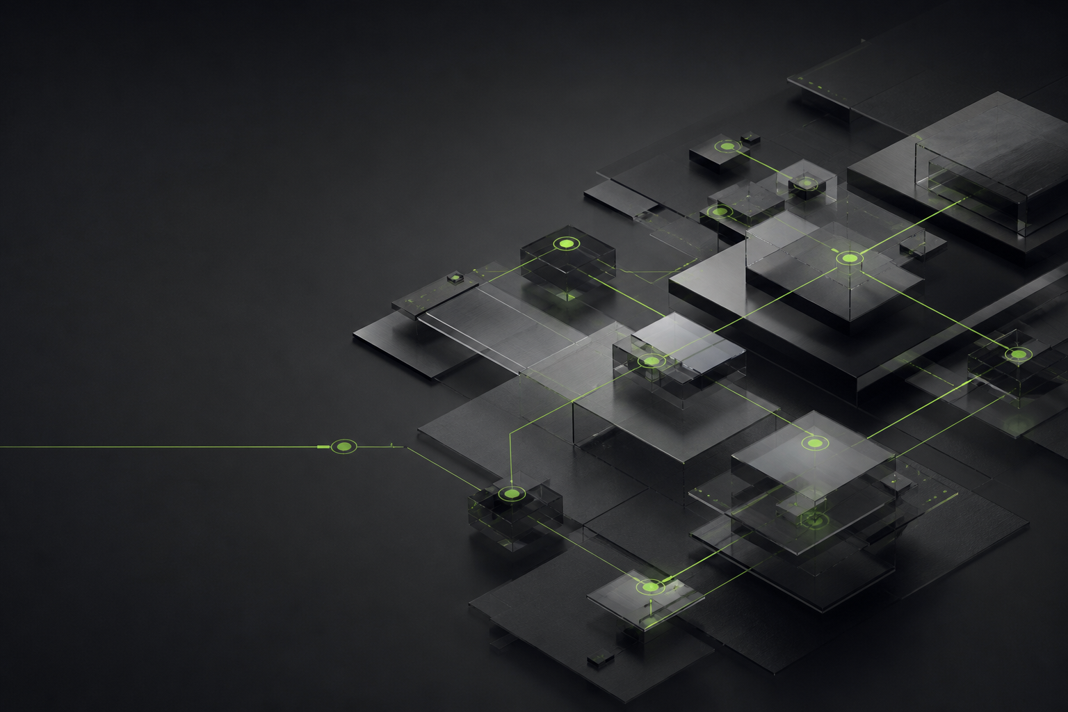 An abstract connected system of precise glass and metal modules