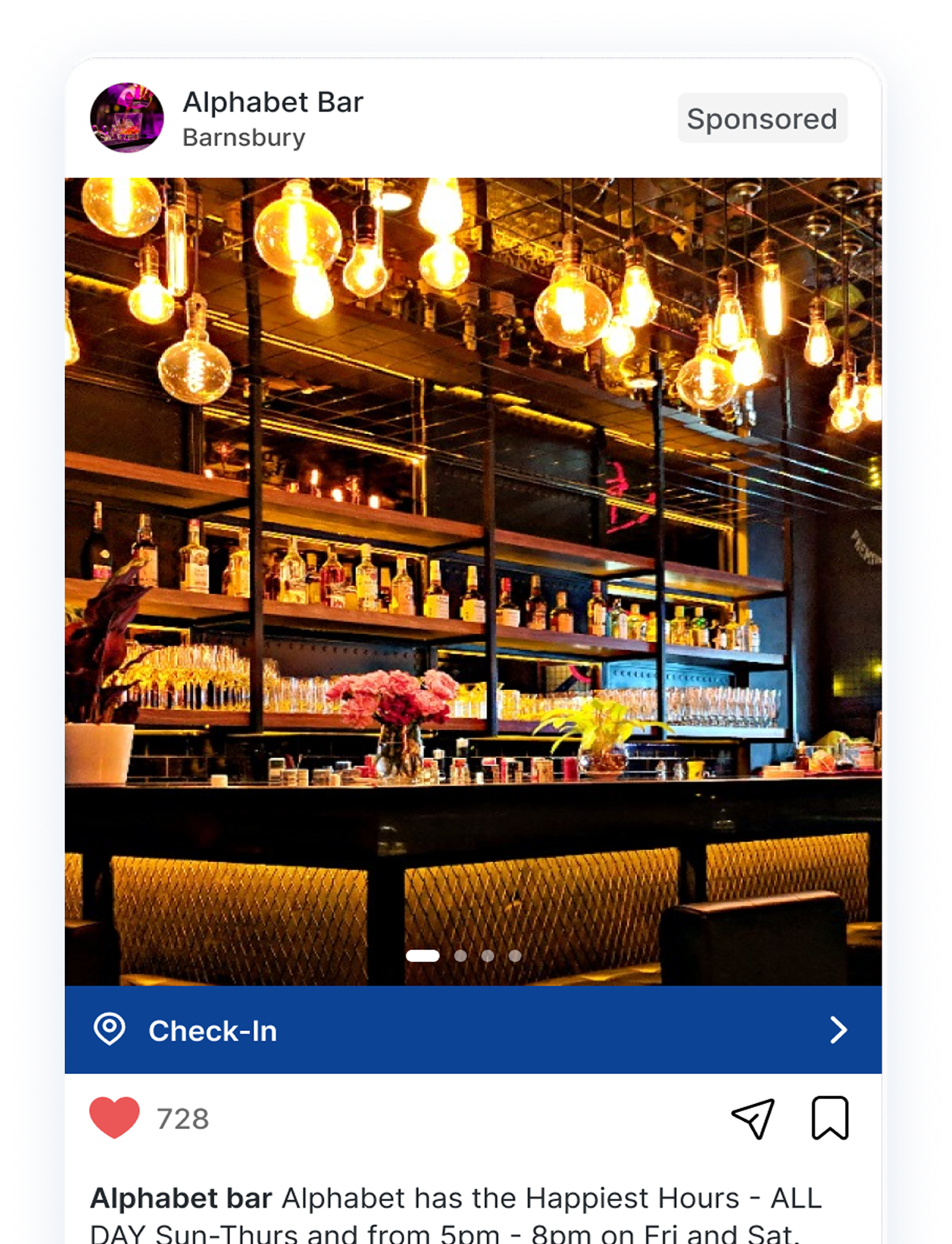 BLOC news feed sponsored placement