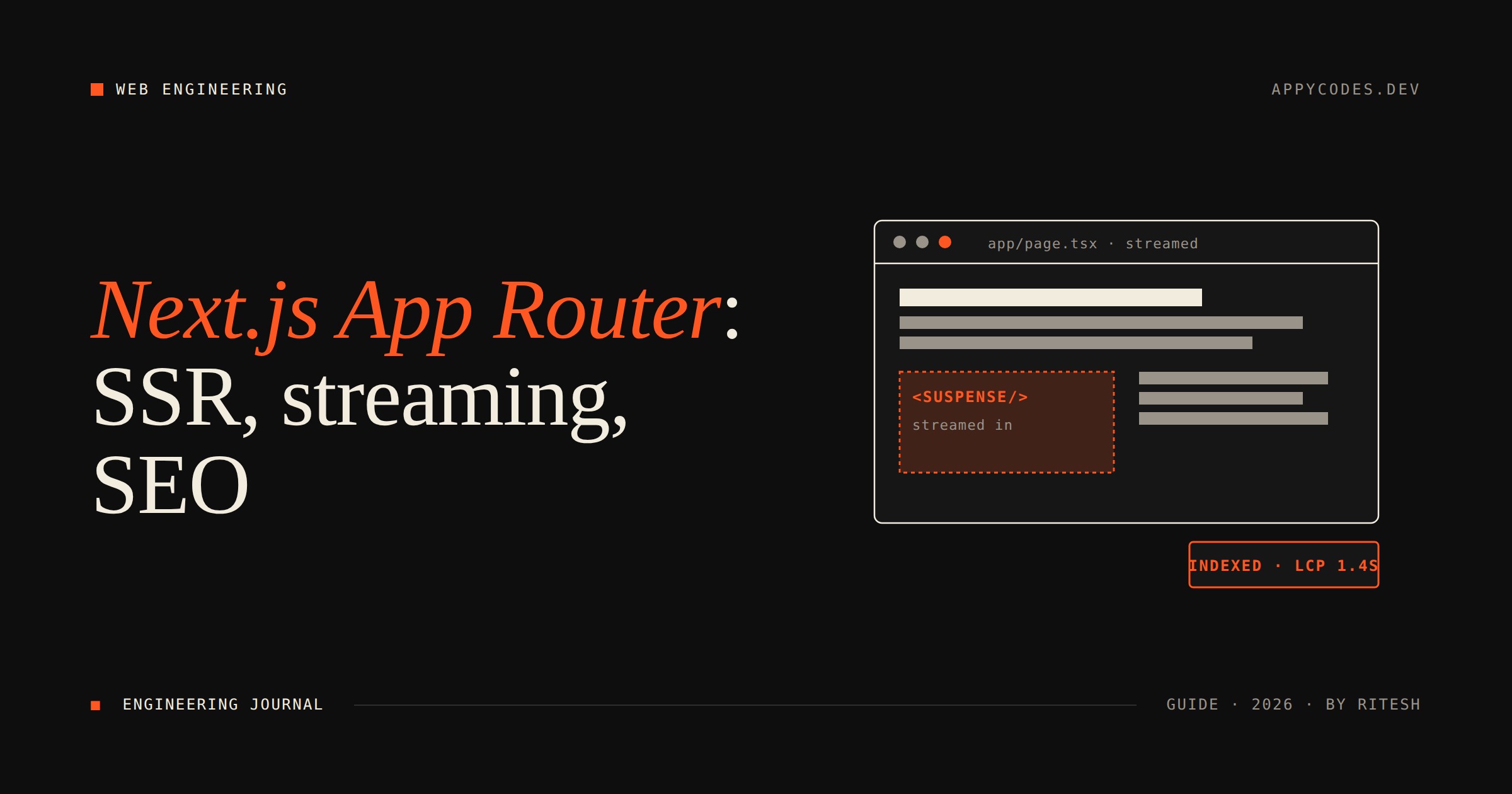 Next.js App Router rendering modes and SEO impact measurements