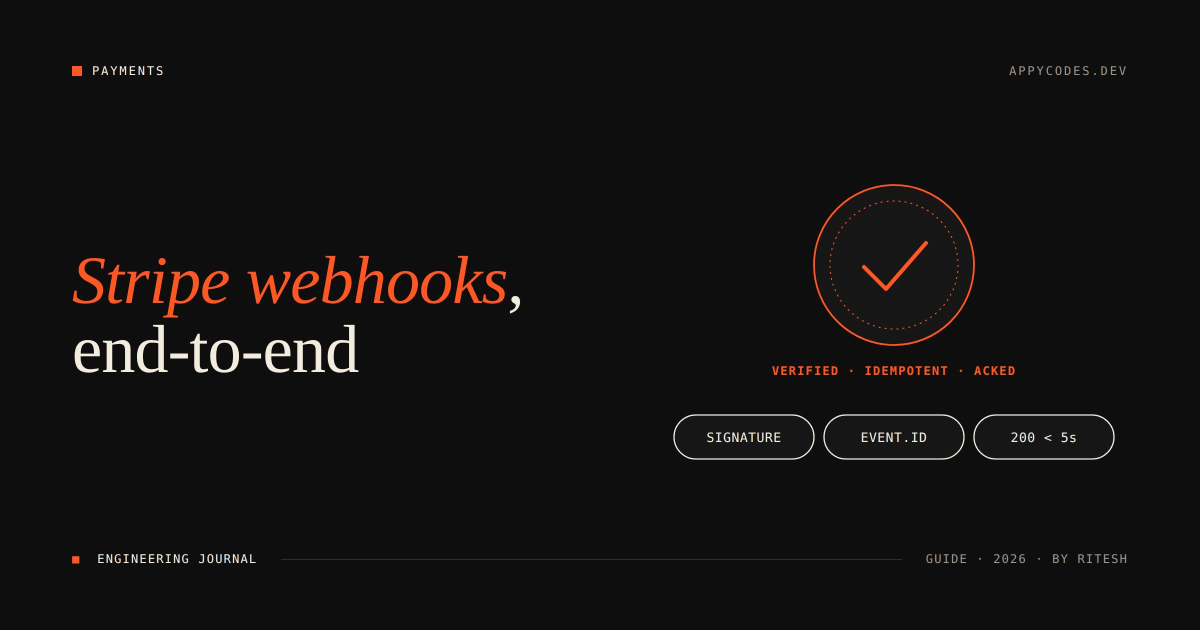 Stripe webhooks end-to-end — five guarantees