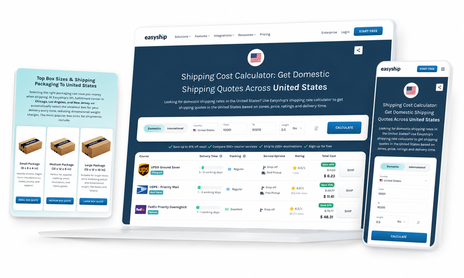 Easyship product interface