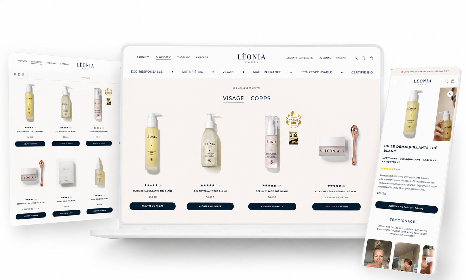 Léonia product interface