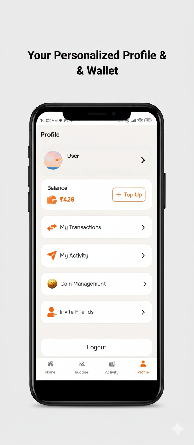 Zonely profile and wallet with balance, transactions and top-up